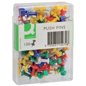 Push pins assortite Q-Connect per bacheca (conf.100)-0