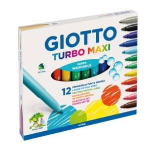 Pennarelli Turbo GIOTTO - Turbo Maxi punta larga - 1-3 mm - da 3 anni in poi (conf.12)-0
