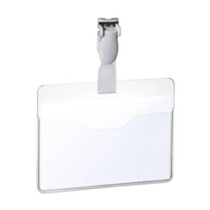 Portabadge in PVC con clip in plastica Durable - 6x9 cm - con tasca aperta - 8147-19 (conf.25)-0