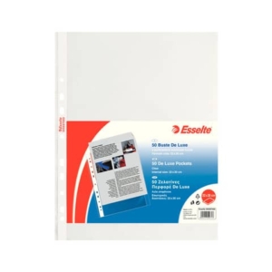 Buste a foratura universale Copy Safe Esselte - Deluxe 22x30 cm lucida (conf.50)-0