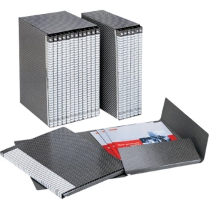 Gruppi di Cartelle a 2 lembi Delso Line Esselte - Dorso 3 - 25x32 cm - Bianco/Grigio (conf.6)-0