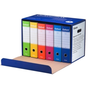 Esselte Raccoglitori Oxford - registratori protocollo - colori assortiti - Dorso 8 cm (conf.6)-0