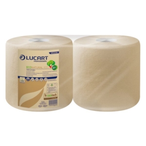Asciugatutto Lucart - Carta ecologica naturale - 800 fogli - 200m - H 25xø24 ø4,5cm - 852218 (conf.2 rotoli)-0