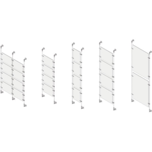 Porta avvisi a cavetto per parete 4 pannelli Tecnostyl - A4 - Trasparente - SC41A4V-0