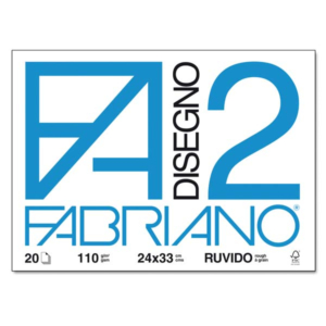 Album da disegno Fabriano F2 - Ruvido - 24x33 cm - a punti metallici - 110 g/m² - 20 fogli-0