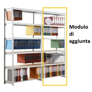 Aggiunta per Scaffalatura metallica RANG'ECO Paperflow Grigio - 5 ripiani - 100x37x195 cm-0