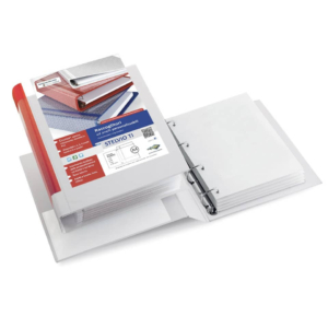 Raccoglitore A5 ad anelli personalizzabile - Sei Rota Stelvio TI - 4 anelli a D - Dorso 4 cm - 15x21 cm - Bianco -0