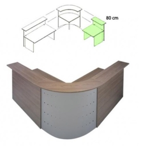 Scrivania con Rialzo per Reception Firenze - 80 cm