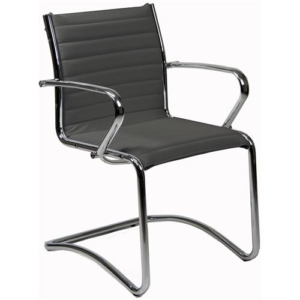 sedia da attesa in pelle grigia