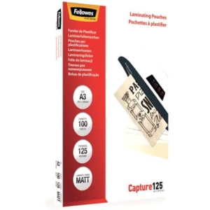 Pouches A3 per plastificatrici Fellowes - 125 µm per lato - lucida (conf.100)-0