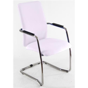 sedia da ufficio di pelle bianca operativa