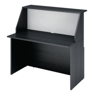 Scrivania con rialzo per Banco Reception Musa - Bicolore nero venato - 120 cm