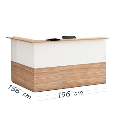 Bancone reception angolare Musa Artexport - Noce Arabis - 196x156 cm-0 - Loveoffice