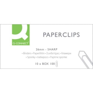 Fermagli Q-Connect filo d'acciaio nichelato 26 mm - KF01307 (conf.100)-0