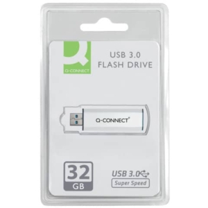 Flash Drive Q-Connect Chiavetta USB 3.0 32 GB Super Speed Argento/Nero - KF16370-0