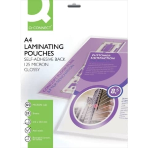 Pouches A4 per plastificatrice Q-Connect 2x125 µm finitura lucida (conf.25)-0