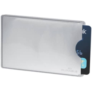 Tasca porta carte di credito DURABLE RFID SECURE Argento metallizzato 54x86mm - 890023 (conf.10)-0