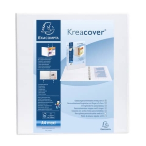 Raccoglitore personalizzabile Exacompta A4 maxi Kreacover® Bianco 4 anelli a D 60 mm - 51945E-0