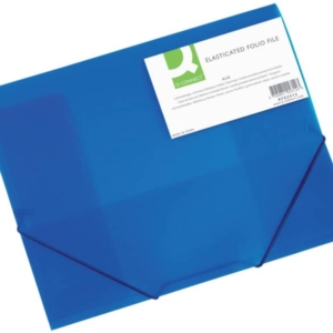 Cartellina con elastico A4 Q-Connect - a tre lembi - ppl - Blu-0