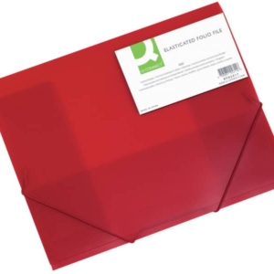 Cartellina con elastico A4 Q-Connect - a tre lembi - ppl - Rosso-0