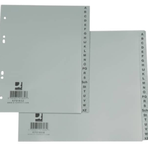 Divisori alfabetici Q-Connect A-Z metà altezza 23x21 cm Grigio KF01808 (24 pagine)-0
