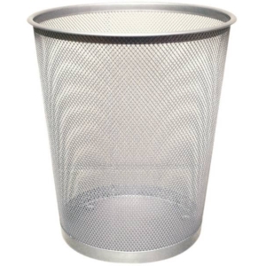 Cestino in metallo Q-Connect 19 litri - h 34,5 cm x diametro 29,5 cm - 19 litri - Argento KF00849-0