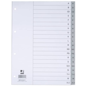 Divisori alfabetici Q-Connect A-Z 22,5x29,7 cm Grigio KF01817 (20 pagine)-0