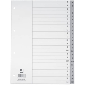 Divisori alfabetici Q-Connect A-Z 22,5x29,7 cm Grigio KF01818 (24 pagine)-0