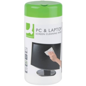 Salviette di pulizia schermi Q-Connect TFT+LCD senza alcool - Barattolo - KF04501A (conf.100 salviette)-0