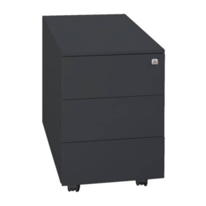 Cassettiera in metallo Nera 3 cassetti su ruote KUBO 3 Bertesi-0