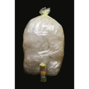 Sacchi immondizia ROLSAC in polietilene rigenerato capacità 97 litri - Giallo Trasparente - 10467 (rotolo da 10)-0