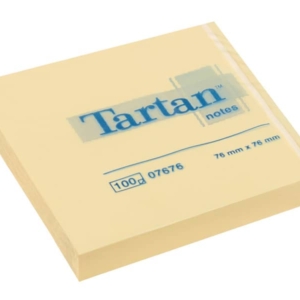 Foglietti riposizionabili Tartan™ Notes 100 fogli 63 g/m² Giallo 76x76 mm - 654 Yellow (conf.12 blocchetti)-0