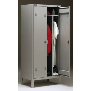 Spogliatoio Tecnical 2 a 2 posti con divisorio sporco/pulito - Acciaio 7/10 monoblocco - 80x47x180 cm-0