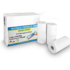Rotoli POS Rotolificio Pugliese BPA Free Exclusive senza anima 57 mm x 10 m - d. 30 mm - Bianco (conf.12)-0