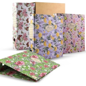 Registratore a 2 anelli con custodia PIGNA Nature Flowers con Dorso da 8 cm 28,5x35 cm Assortito-0