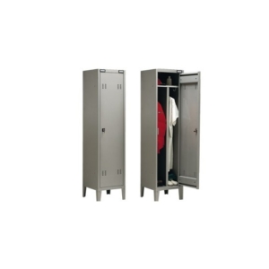 Spogliatoio Tecnical 2 a 1 posto con divisorio sporco/pulito - Acciaio 7/10 monoblocco - 43x47x180 cm-0