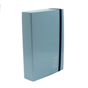 Cartella a 3 lembi con elastico piatto Brefiocart NEW COLOR 25x35 cm Dorso 10 cm Azzurro-0