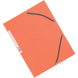 Cartelline a 3 lembi con elastico Q-Connect Arancio 24,3x32 cm cartoncino manilla 375 g/m² (conf.10)-0