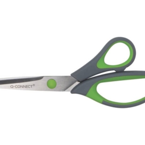 Forbici Q-Connect Softgrip lame asimmetriche Grigio/Verde 20 cm E-35281 IA-0