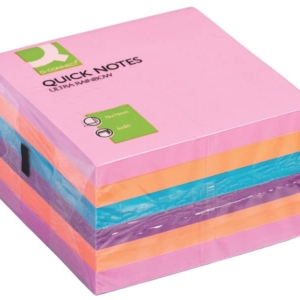 Foglietti riposizionabili Q-Connect 70 g/m² Assortito 76x76 mm - KF02515 (6 blocchetti da 75 fogli)-0