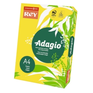 Cartoncini colorati A4 Giallo intenso INTERNATIONAL PAPER Rey Adagio 160 g/m² (risma 250 fogli)-0