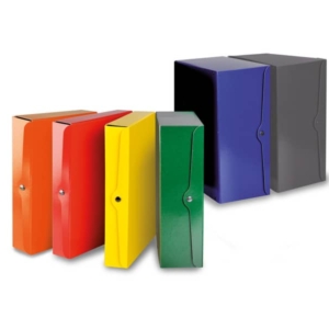 Portaprogetti con bottone Euro-Cart presspan monolucido 25x35 cm Dorso 15 cm Giallo - CP15GI-0