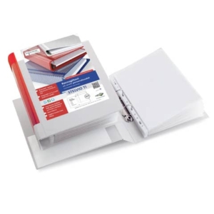 Raccoglitore personalizzabile Sei Rota Stelvio TI A4 - 2 anelli D 25 mm - Dorso 4 cm Bianco -0