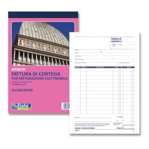 Blocco fatture di cortesia data ufficio 21,5x14,5 cm - DU16413FE00 (33x2 copie autoricalcanti)-0
