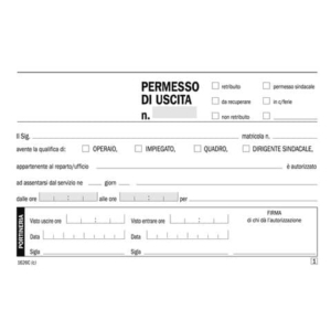 Blocco permessi di uscita flex 17,3x9,9 cm - 50x2 copie autoricalcanti 1626C0000-0