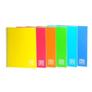 Quaderno spirlato a quadretti con fori - A5 Maxi One Color PPL - 80 g/m² - 5mm - 80 fogli +1 - colore assortito-0
