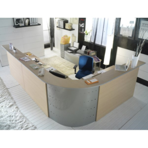 Bancone reception Alessandria Unisit color Acero - 256x176 cm-0