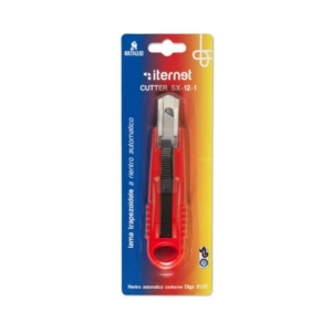Cutter con lama trapezoidale a rientro automatico Artiglio SX-12-1 Rosso lama 18 mm - 4330B-0