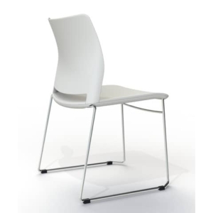 Sedie interlocutore su slitta Unisit Alpha APS in acciaio cromato - scocche Bianche - APS/2/BI (conf.2)-0