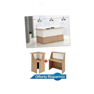 Bancone reception lineare Musa Artexport - Noce Arabis - 156x76 cm-0